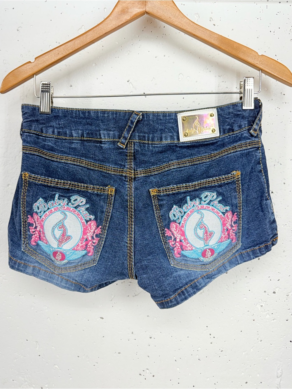 Y2K Baby Phat Size 7 Candyland Low Rise Denim Jean Shorts